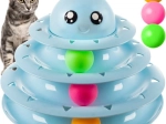 Jucărie interactivă pentru pisici - turn cu mingi