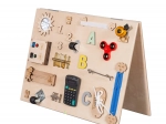 Placă de lemn manipulativă și senzorială pentru copii