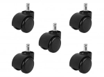 Role pentru scaun de birou - set de 5 piese - negru