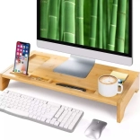 Suport de bambus pentru monitor cu organizator