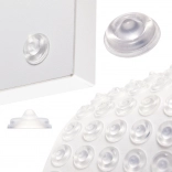 Opritoare din silicon autocolante 13 mm – transparente, 50 bucăți