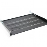 Poliță perforată reglabilă pentru rack 19" 1U, 483 × 350 mm, neagră