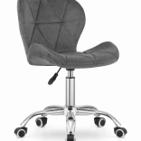 Scaun de birou rotativ cu spătar lat din catifea gri