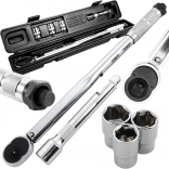 Set cheie dinamometrică 1/2'' 40–210 Nm cu capete 17/19/21 și cutie