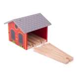 depozit din cărămidă pentru două trenulețe BIGJIGS RAIL