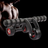 Roată de antrenament pentru abdomen cu saltea pentru genunchi, 4 roți