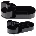 organizator rotativ negru multifuncțional pentru cosmetice și birou