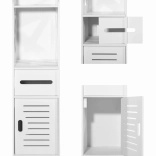 Dulap alb de baie 80 cm cu rafturi