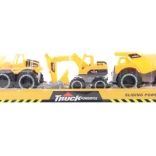 Set de vehicule de construcții – excavator, basculantă și încărcător frontal (3 buc)