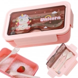 Caserolă pentru gustări cu compartimente și tacâmuri 1 l