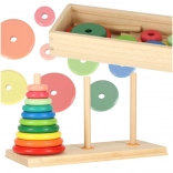 Turn de lemn Hanoi – sortator colorat cu cutie