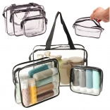 Genți cosmetice de călătorie transparente – set 3 buc