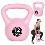 Kettlebell 12 kg roz pentru antrenament acasă MODERNHOME