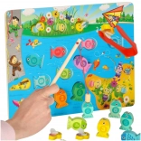 Joc magnetic din lemn peștișori și albine montessori 3‑în‑1