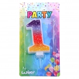 Lumânare party numărul 1 cu stele