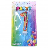 Lumânare de petrecere numărul 1 dungi