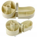 Organizator pentru cosmetice și rechizite de birou cu mâner bej