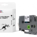 Bandă pentru etichetatoare Brother, imprimare neagră pe fundal alb, 9 mm x 8 m, 2 buc