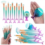 Set de pensule de machiaj în formă de coadă de sirenă, 11 buc.