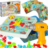 Set de construcție creativ cu bormașină în valiză, 261 piese