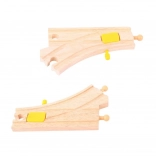 Macaz din Lemn pentru Trasee Feroviare Bigjigs Rail 2 Buc