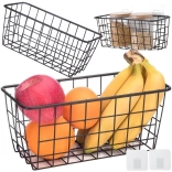 Coș metalic suspendat – organizator pentru bucătărie și baie, negru