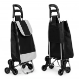 Cărucior de cumpărături ModernHome, negru, geantă de 25l, 6 roți, cadru metalic