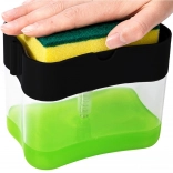 Dozator de săpun lichid și detergent cu suport pentru burete, 600 ml