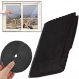 Plasă de fereastră neagră împotriva insectelor cu bandă arici autoadezivă 150 × 130 cm