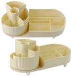 Organizator pentru cosmetice cu mecanism rotativ bej