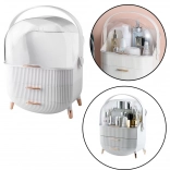 Organizator cosmetic alb cu capac deschizabil