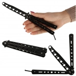 Fluture de antrenament (balisong) – cuțit pliabil bont, negru