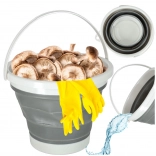 Găleată pliabilă din silicon 10 L gri