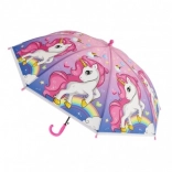 Umbrelă pentru copii cu motiv unicorn, automată, 64 cm