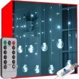 Cortină luminoasă suspendată cu bile, 108 LED, cu telecomandă, alb rece, USB