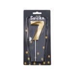 Lumânare de petrecere numărul 7 aurie