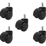 Role pentru scaun de birou - set de 5 piese - negru